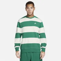 Nike Club Fleece чоловічі Striped Heavyweight French Terry Crew колір зелений