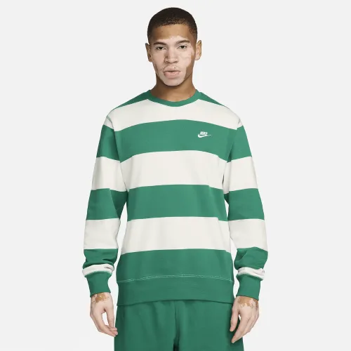 Nike Club Fleece чоловічі Striped Heavyweight French Terry Crew колір зелений