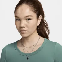 Nike One Fitted женская Dri-FIT Short-Sleeve Cropped Top цвет зеленый
