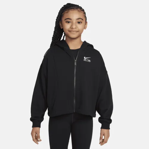 Nike Air Girls' French Terry Full-Zip Толстовка с капюшоном цвет черный