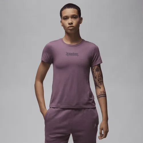 Nike Jordan жіноча Slim Graphic футболка колір фіолетовий