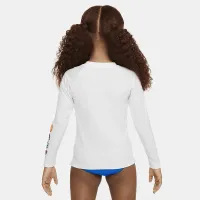 Nike Swim Charms Little детские (Girls') Long-Sleeve Hydroguard цвет белый