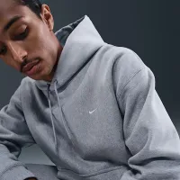 Nike Solo Swoosh мужские Pullover Толстовка с капюшоном цвет серый