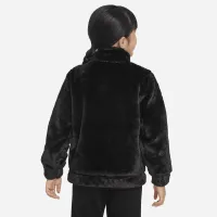 Nike Little детские Swoosh Faux Fur Куртка цвет черный
