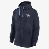 Tennessee Titans Sideline Team Issue Club чоловічі Nike Full Zip Толстовка з капюшоном блакитний