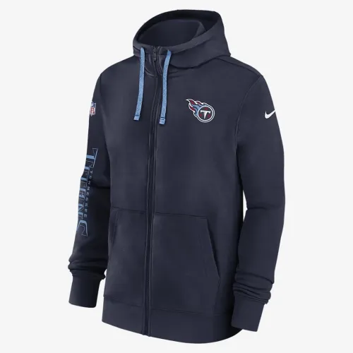 Tennessee Titans Sideline Team Issue Club чоловічі Nike Full Zip Толстовка з капюшоном блакитний