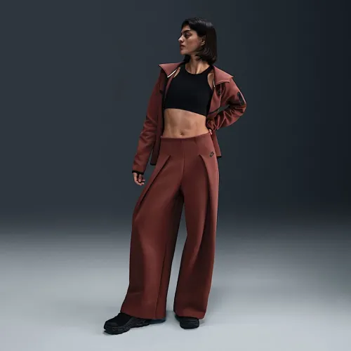 Nike Sportswear Tech Fleece женская С высокой Талией Pleated Pants цвет коричневый