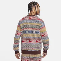 Nike Sportswear Club Fleece чоловічі Crew-Neck Holiday світшот колір коричневий