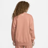 Nike Sportswear Phoenix Fleece женская оверсайз Crew-Neck Logo свитшот цвет коричневый