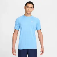 Nike чоловічі Heatheколір червоний Short-Sleeve Hydroguard Swim Shirt блакитний