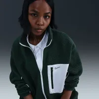 Nike Sportswear женская Full-Zip High-Pile Fleece Куртка цвет зеленый