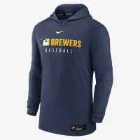Milwaukee Brewers Authentic Collection мужские Nike Dri-FIT MLB Pullover Толстовка с капюшоном синий