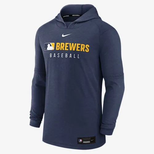 Milwaukee Brewers Authentic Collection чоловічі Nike Dri-FIT MLB Pullover Толстовка з капюшоном блакитний
