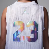 Nike Jordan Big дитячі 23 Printed Metallic Jersey колір сірий