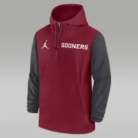 Oklahoma Sooners Sideline Pre-Game Player мужские Nike College 1/2-Zip Hooded Куртка цвет красный