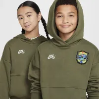 Nike SB Big дитячі оверсайз Skate Толстовка з капюшоном колір зелений