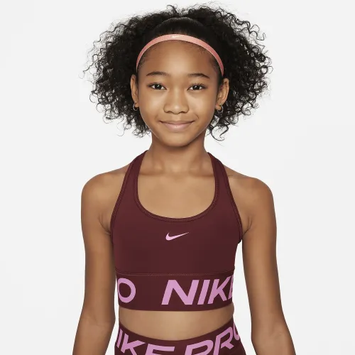 Nike Pro Swoosh Girls' Sports Bra колір червоний