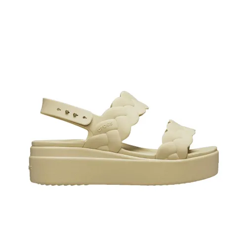 Шльопанці Crocs Brooklyn Woven Low Wedge 209977-212 - Бежевий