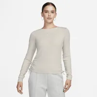 Nike Sportswear Essential женская Ribbed Long-Sleeve Mod Crop Top цвет коричневый