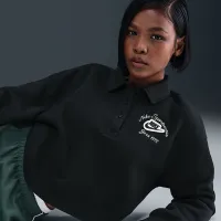 Nike Sportswear Phoenix Fleece женская Loose Collaцвет красный Pull-Over Top цвет черный