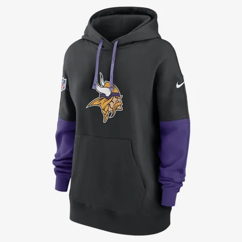 Minnesota Vikings Sideline Essential женская Nike NFL Pullover Толстовка с капюшоном цвет черный