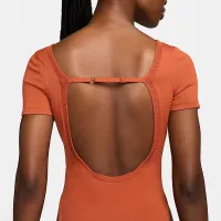 Nike Sportswear Chill Knit женская Tight Sweater Short-Sleeve Bodysuit Orange
