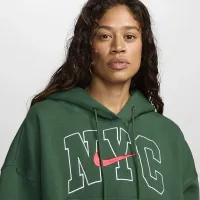 Nike Sportswear Phoenix Fleece женская Over-оверсайз Толстовка с капюшоном цвет зеленый