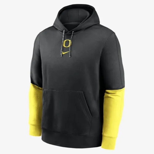 Oregon Ducks Sideline Team Issue Club мужские Nike College Pullover Толстовка с капюшоном цвет черный