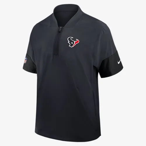 Houston Texans Sideline Coach чоловічі Nike NFL 1/2-Zip Short-Sleeve Hooded Куртка блакитний