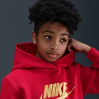 Nike Sportswear Club Fleece Big детские Толстовка с капюшоном цвет красный