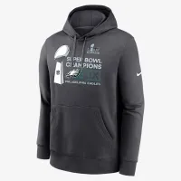 Philadelphia Eagles Super Bowl LIX Champions Trophy Collection Club мужские Nike NFL Pullover Толстовка с капюшоном цвет серый