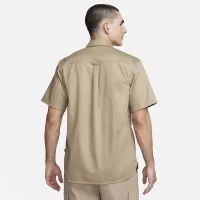 Nike SB Tanglin Short-Sleeve Woven Button-Up Skate Top колір коричневий