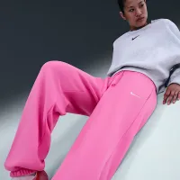 Nike Sportswear Phoenix Fleece женская С высокой Талией оверсайз Sweatpants Pink