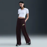 Nike Sportswear Club Fleece женская Mid-Rise Wide-Leg Pants цвет красный