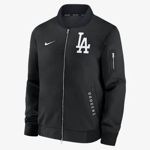 Los Angeles Dodgers Authentic Collection Dugout чоловічі Nike MLB Full-Zip Bomber Куртка колір чорний