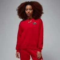 Nike Jordan Brooklyn Fleece женская Crew-Neck свитшот цвет красный
