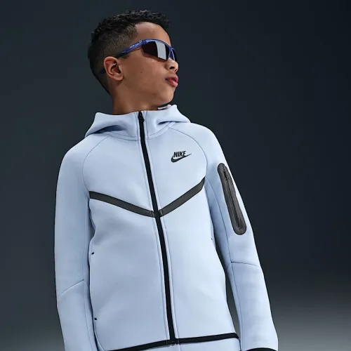 Nike Sportswear Tech Fleece Big детские Full-Zip Толстовка с капюшоном цвет серый
