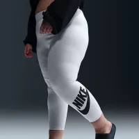 Nike Sportswear Classics жіноча З високою талією Graphic лосіни (великі розміри) колір коричневий