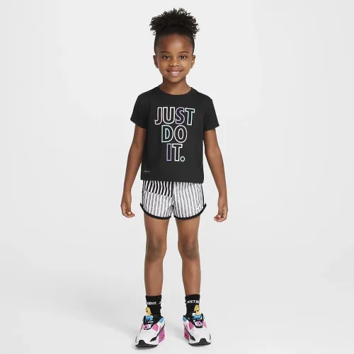 Nike Dri-FIT Femme Pop Toddler футболка and Tempo шорти комплект колір чорний
