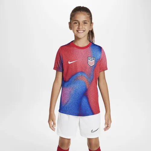 USMNT Academy Pro Big детские Nike Dri-FIT Soccer Pre-Match Short-Sleeve Top цвет белый