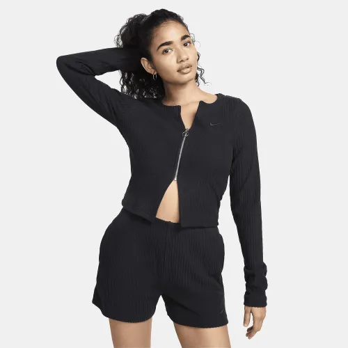 Nike Sportswear Chill Rib женская Slim Full-Zip Cardigan цвет черный