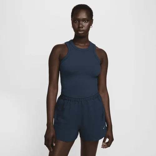 Nike One Fitted женская Dri-FIT Cropped Tank Top синий