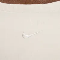 Nike Sportswear Chill Knit жіноча Short-Sleeve Square-Neck Top колір коричневий