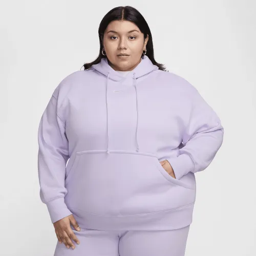 Nike Sportswear Phoenix Fleece женская оверсайз Pullover Толстовка с капюшоном (большие размеры) цвет фиолетовый