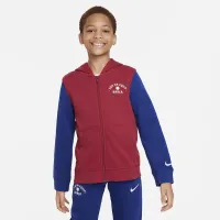 Nike FC Barcelona Big детские (для мальчиков) Full-Zip French Terry Толстовка с капюшоном цвет красный