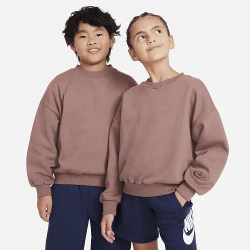 Nike Sportswear Icon Fleece Big дитячі оверсайз світшот колір фіолетовий