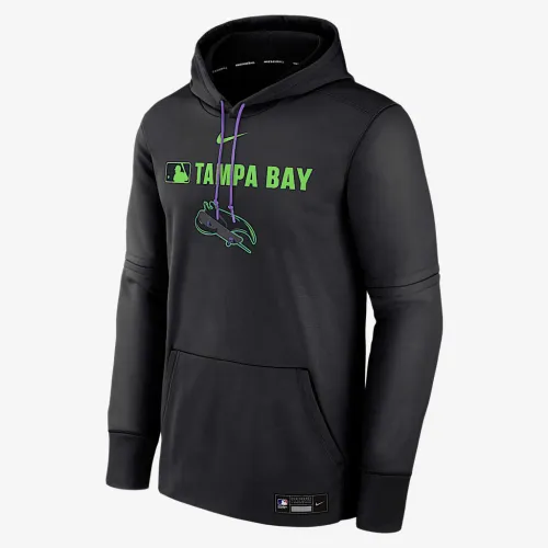 Tampa Bay Rays Authentic Collection City Connect чоловічі Nike Therma MLB Pullover Толстовка з капюшоном колір чорний