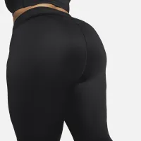 Nike Go женская Firm-Support С высокой Талией 7/8 лосины с карманами(большие размеры) цвет черный