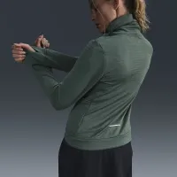 Nike Therma-FIT Swift Element женская Turtleneck Running Top цвет зеленый