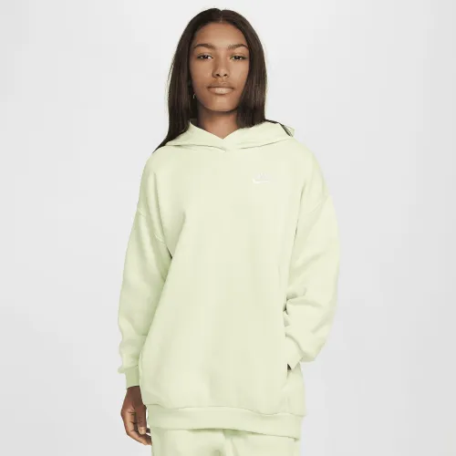 Nike Sportswear Club Fleece Big детские оверсайз Pullover Толстовка с капюшоном цвет зеленый